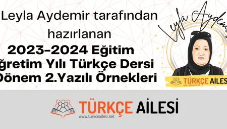 2023-2024 Eğitim Öğretim Yılı 1.Dönem 2. Yazılı Örnekleri
