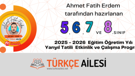 2025-2026 Eğitim-Öğretim Yılı Yarıyıl Tatili Etkinlik ve Çalışma Programı 